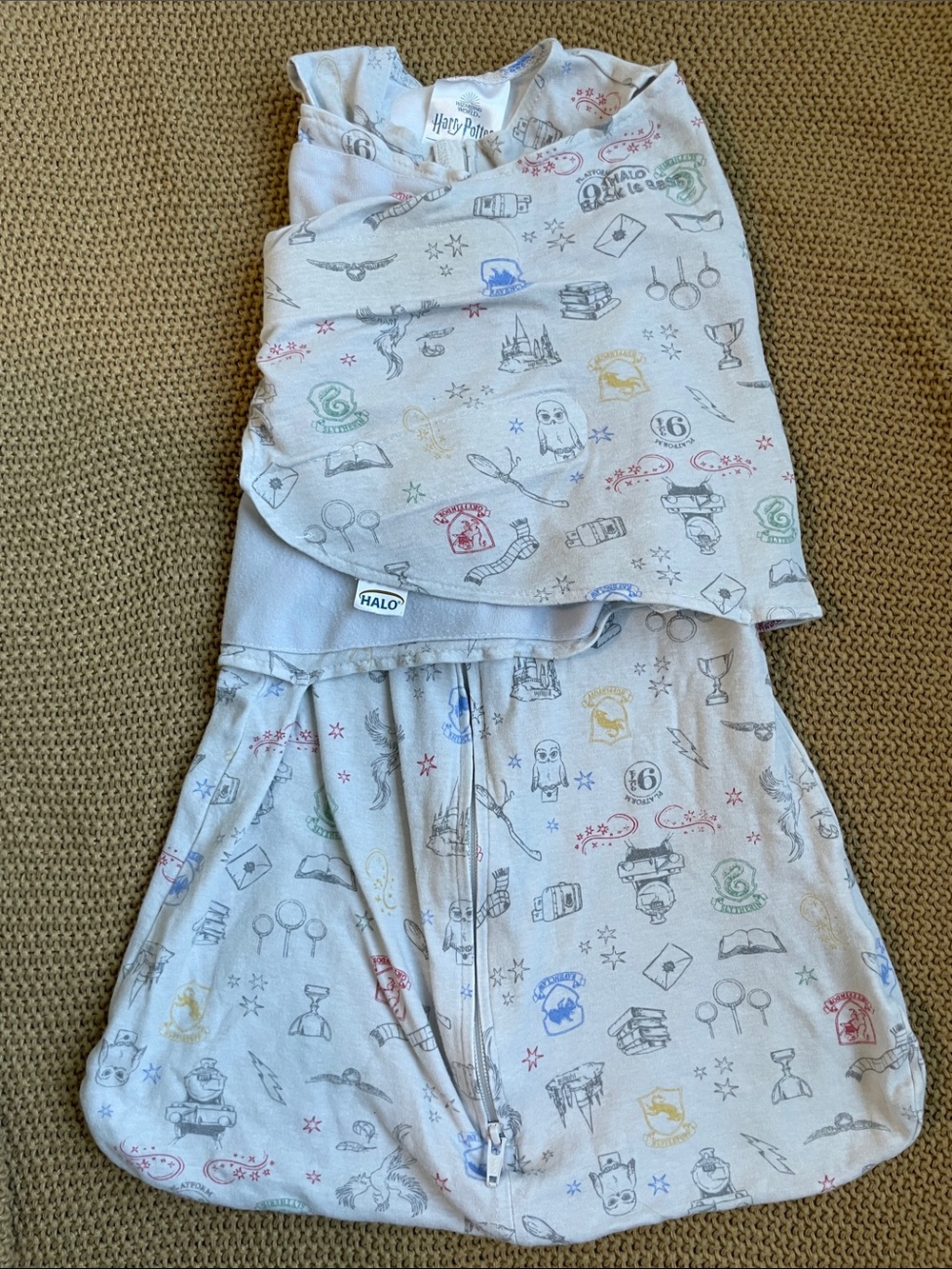 Halo Light Gray Harry Potter Print Sleep Sack